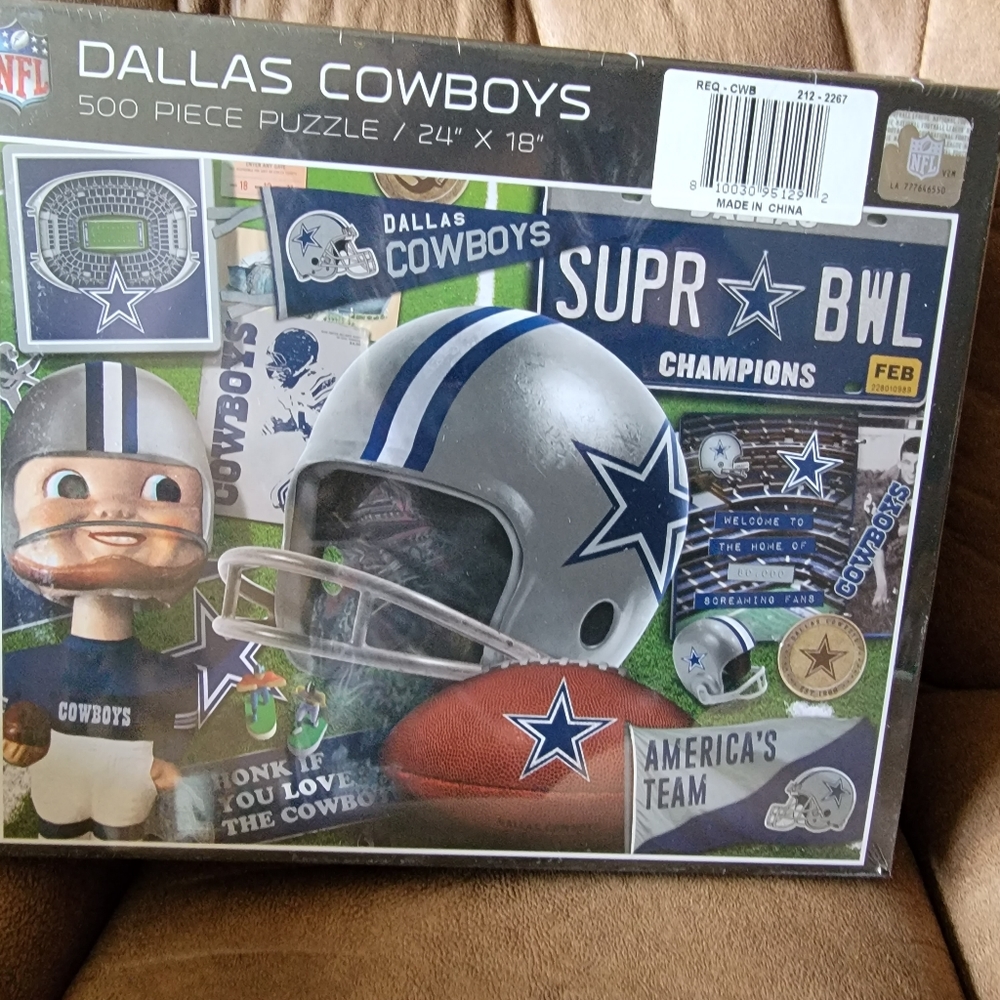 New In Box NFL Dallas Cowboy 500 piece puzzle 24"×18"
